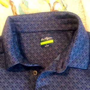 Mens blue denim button down shirt by Docker XLT